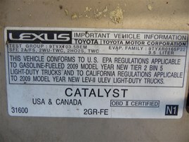2009 Lexus RX350 Gold 3.5L AT 2WD #Z24750